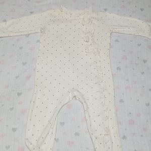 White and gold patern Baby girl bodysuite